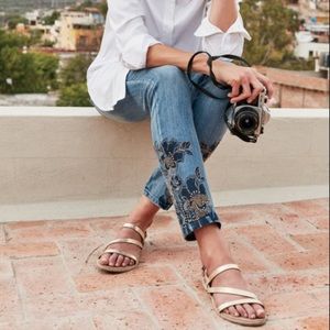 Soft Surroundings Roxy embellished floral jeans 6